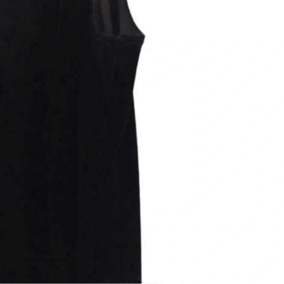 VINTAGE DJ INTERNATIONAL Dress Maxi Stretch Velvet Sleeveless Formal Black 16 - Picture 5 of 10